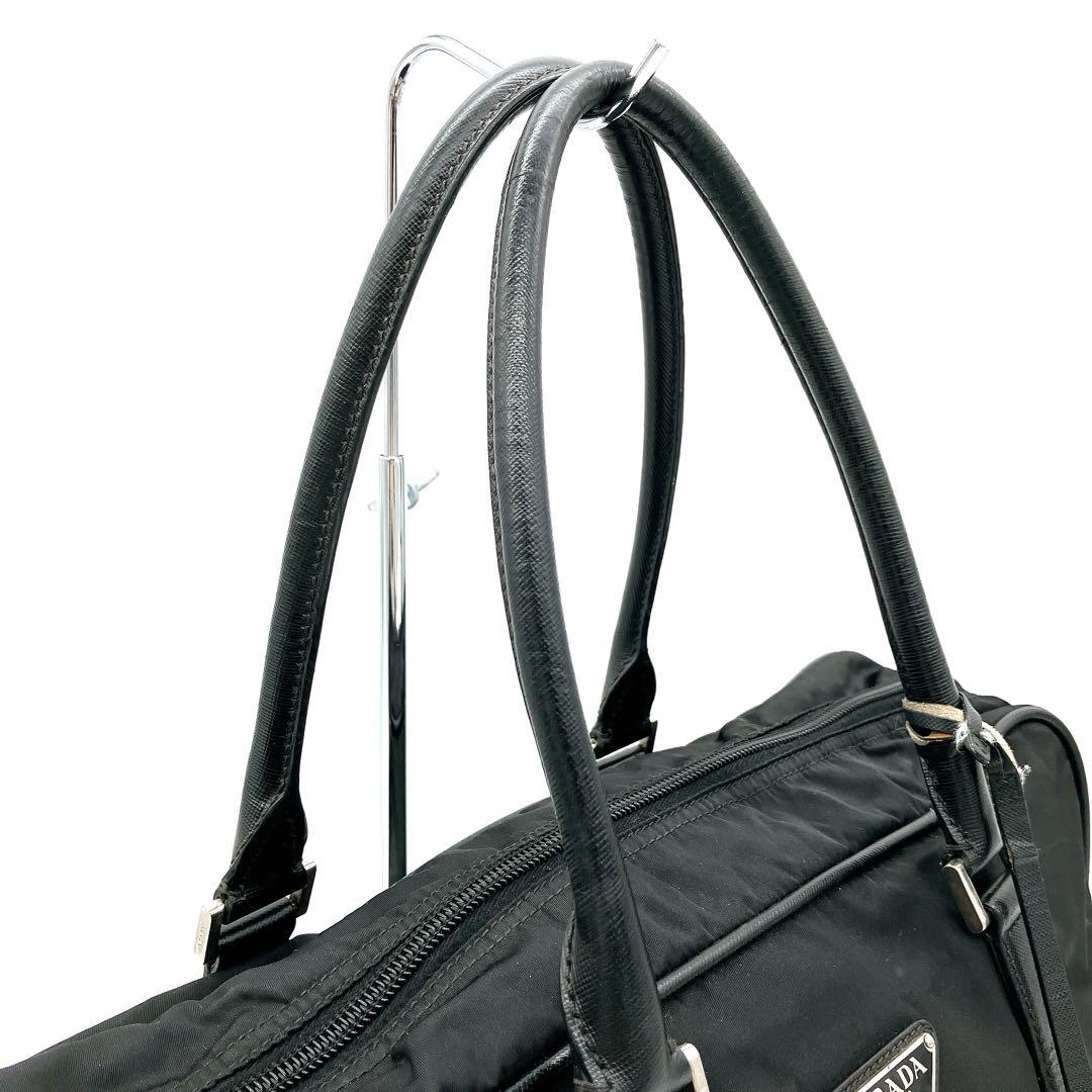Prada Briefcase Nylon Black Silver Hardware A4 Triangle Logo
