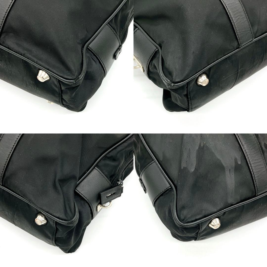 Prada Briefcase Nylon Black Silver Hardware A4 Triangle Logo