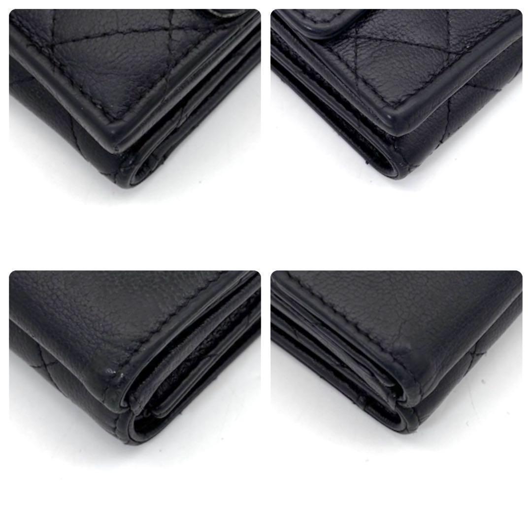 Chanel Lambskin Half Coco Black Trifold Wallet Compact — view 6