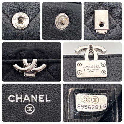 Chanel Lambskin Half Coco Black Trifold Wallet Compact — view 8