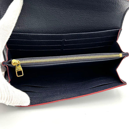 Louis Vuitton Monogram Empreinte Portefeuille Sarah Wallet Navy Blue — view 4