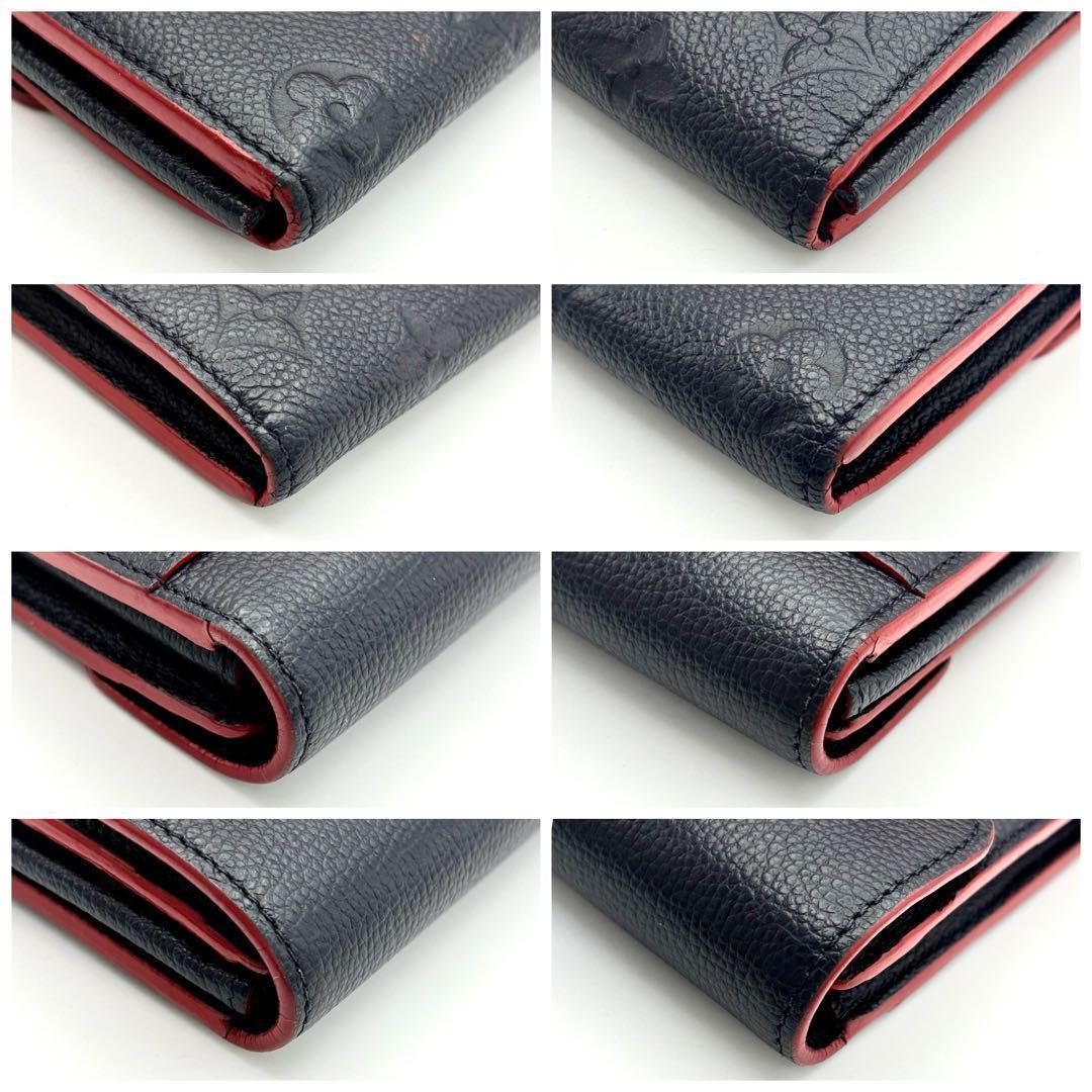 Louis Vuitton Monogram Empreinte Portefeuille Sarah Wallet Navy Blue — view 9