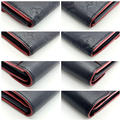 Louis Vuitton Monogram Empreinte Portefeuille Sarah Wallet Navy Blue — view 9