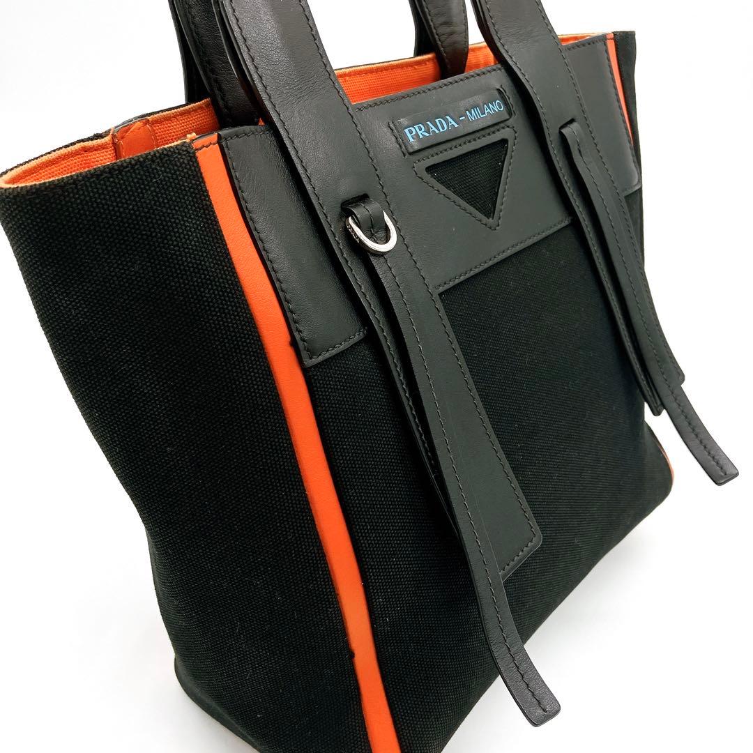 Prada Tote Bag Wuverture Small Canvas Black