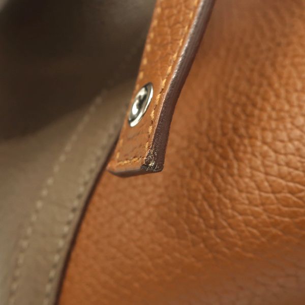 Hermes Handbag Picotin Lock MM Cazac Taurillon Clemence Gold X Etoupe X Nata