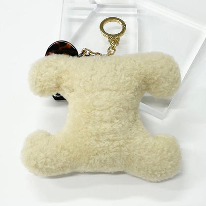 Celine Triomphe Pom Charm Dog Beige