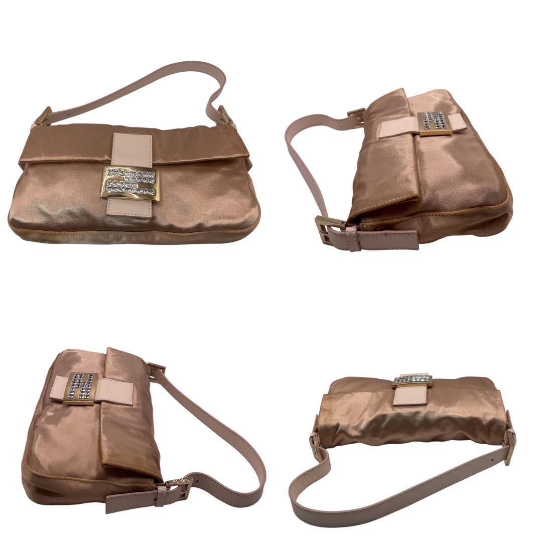 Fendi Rhinestone Satin Bucket Bag Hb05058