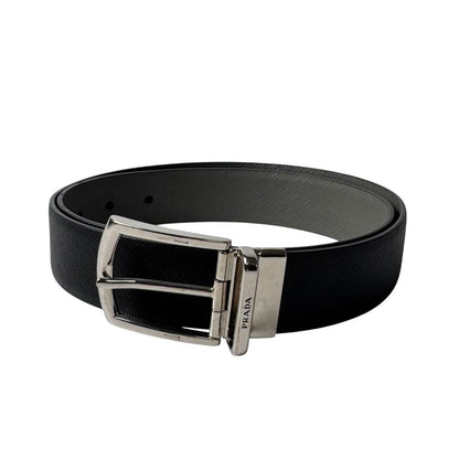 Prada Saffiano Leather Reversible Belt 90 36 Black