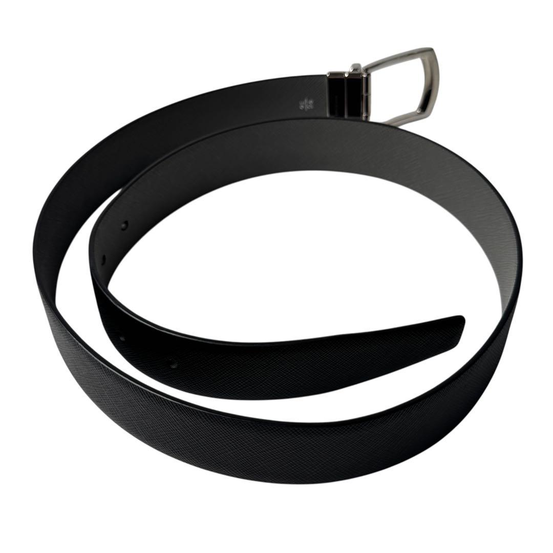 Prada Saffiano Leather Reversible Belt 90 36 Black — view 3