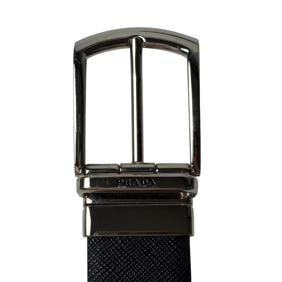 Prada Saffiano Leather Reversible Belt 90 36 Black — view 5