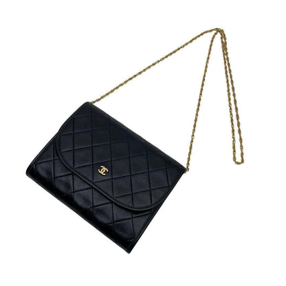 Chanel Mini Quilted Chain Shoulder Bag CC Logo Black — view 3