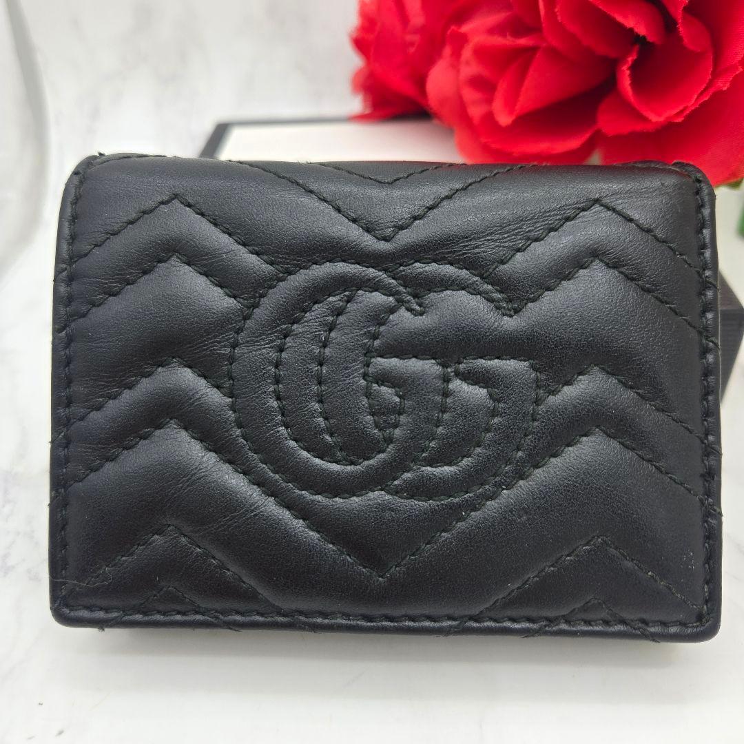 Gucci Bifold Wallet GG Marmont Quilted Black — view 2