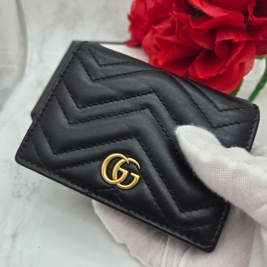 Gucci Bifold Wallet GG Marmont Quilted Black — view 3