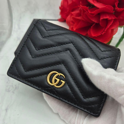 Gucci Bifold Wallet GG Marmont Quilted Black — view 3
