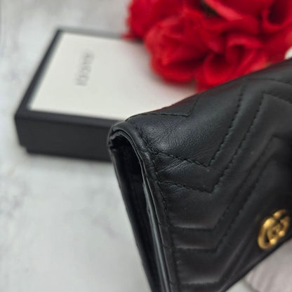 Gucci Bifold Wallet GG Marmont Quilted Black — view 4