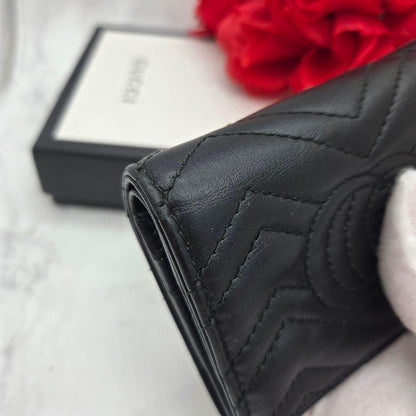 Gucci Bifold Wallet GG Marmont Quilted Black — view 6