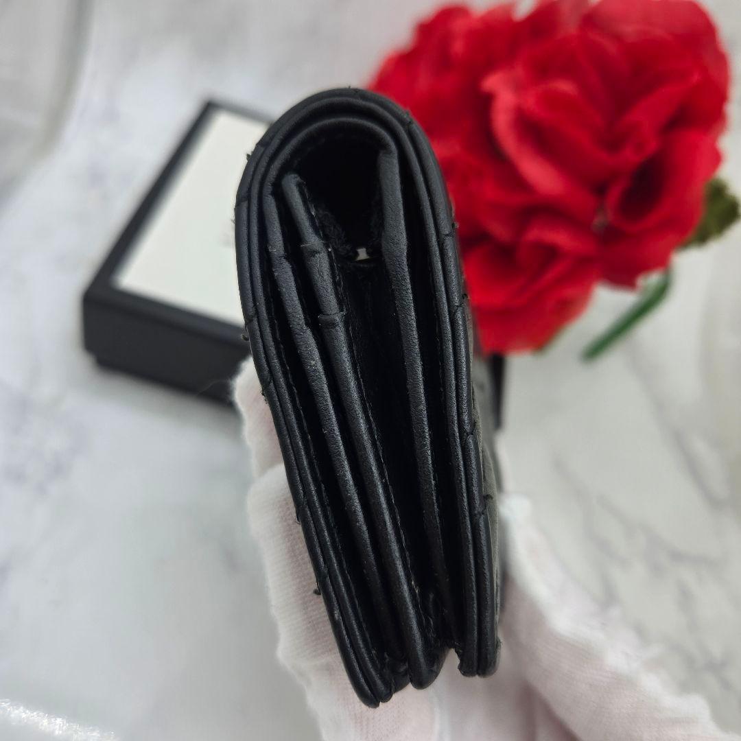 Gucci Bifold Wallet GG Marmont Quilted Black — view 8