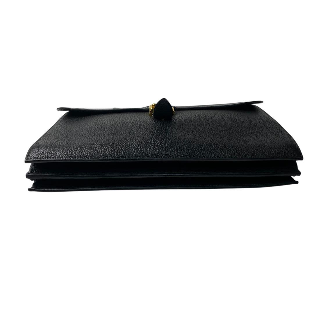 Hermes Hermes Sac A Depeches 38 Noir Black Togo Gold Hardware