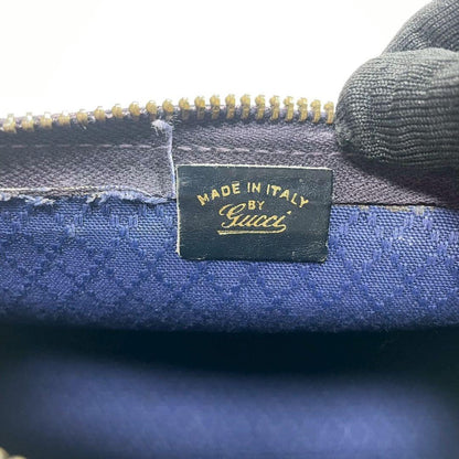 Gucci GG Shoulder Bag Navy Beige Logo Leather — view 6