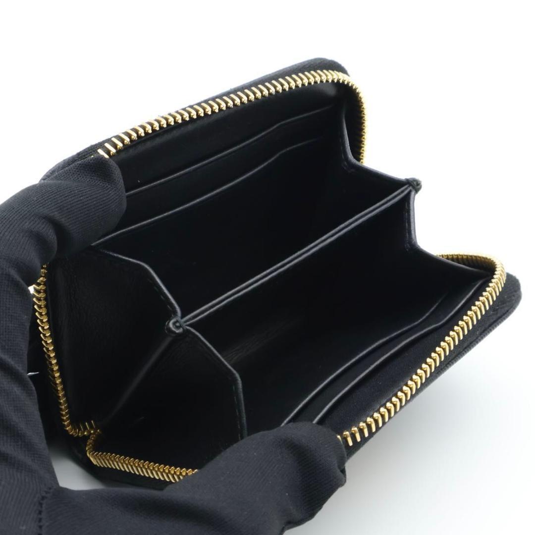 Prada Zip Coin Purse Metal Logo Vitello Move Black — view 2