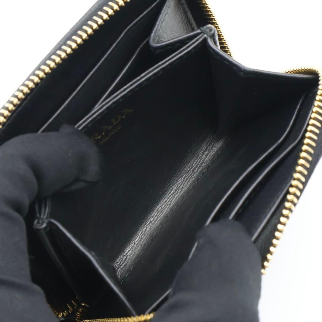 Prada Zip Coin Purse Metal Logo Vitello Move Black — view 5