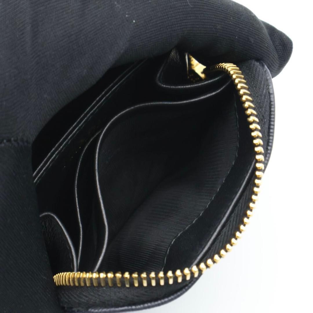 Prada Zip Coin Purse Metal Logo Vitello Move Black — view 6