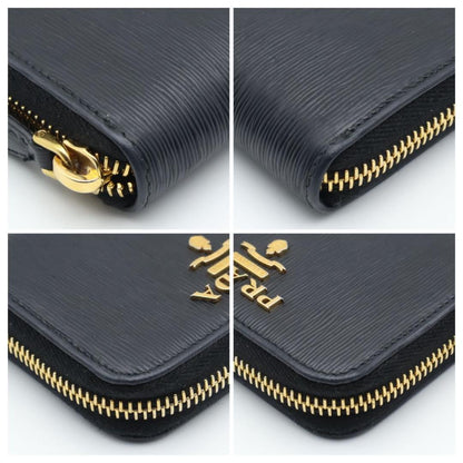 Prada Zip Coin Purse Metal Logo Vitello Move Black — view 8