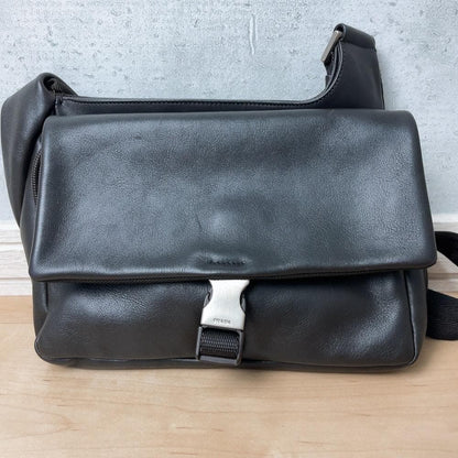 Prada Leather Messenger Bag Black Y2k — view 2