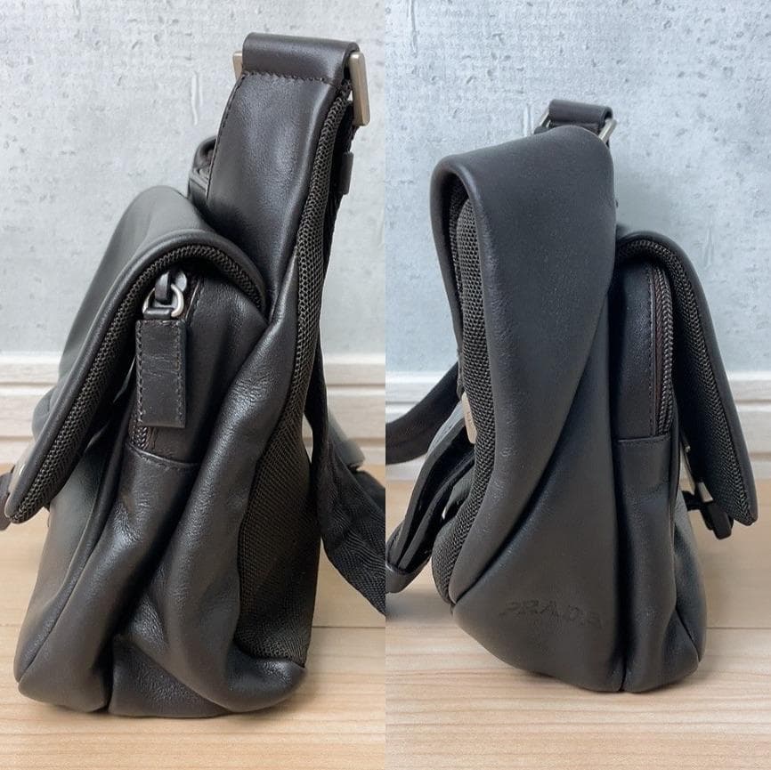 Prada Leather Messenger Bag Black Y2k — view 4