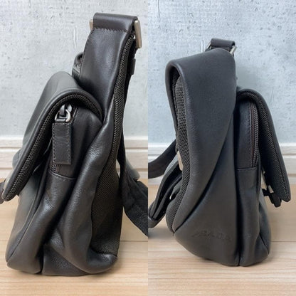 Prada Leather Messenger Bag Black Y2k — view 4