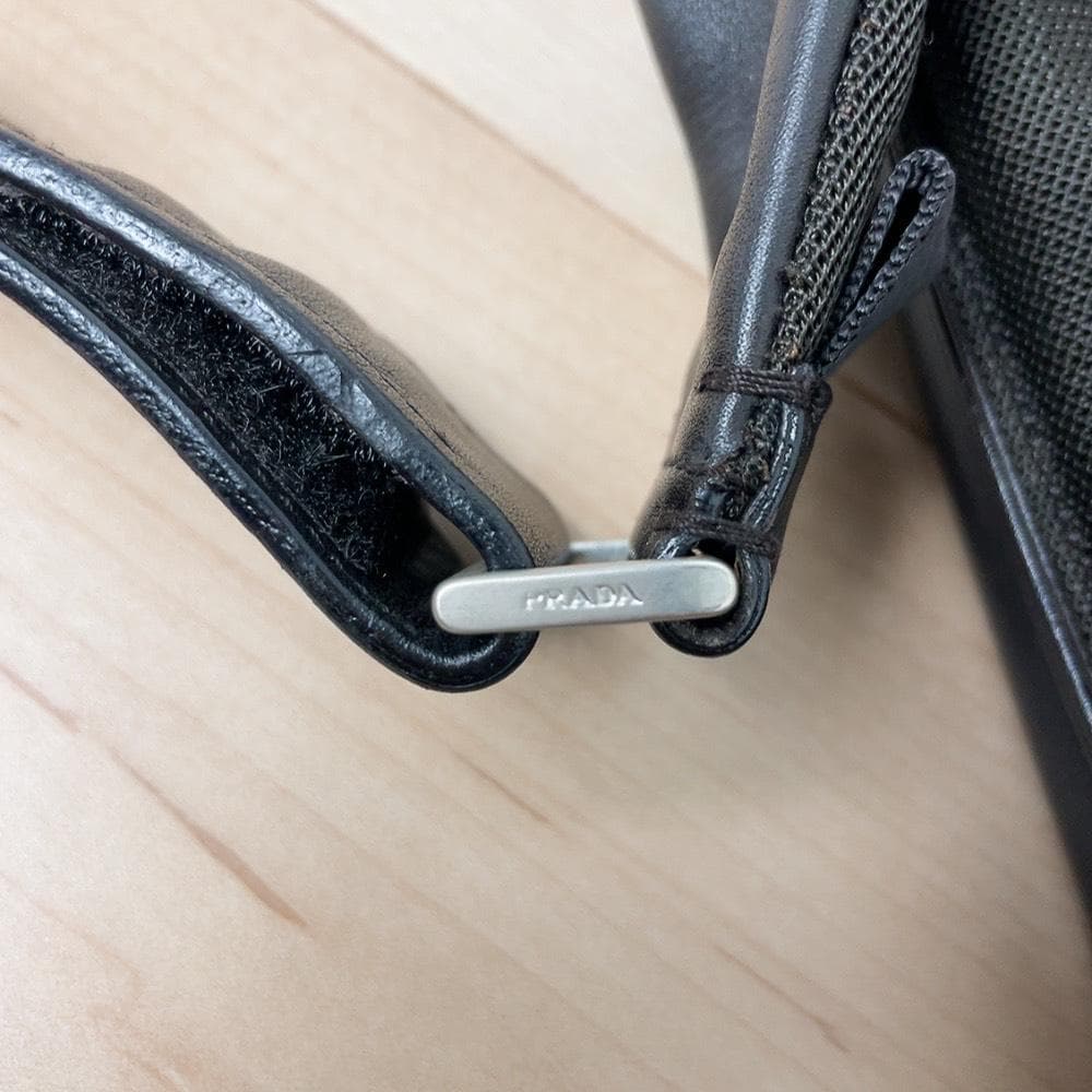 Prada Leather Messenger Bag Black Y2k — view 7