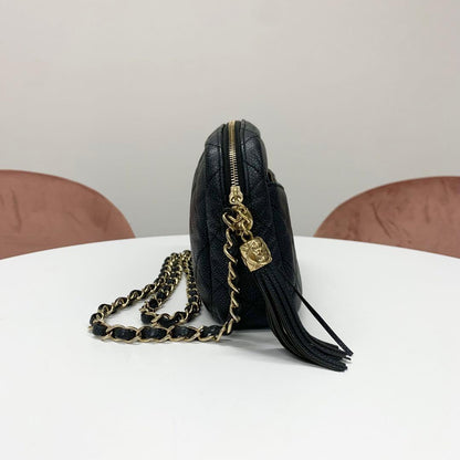 Chanel CC Logo Camera Bag Tassel Chain — view 2