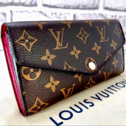 Louis Vuitton Monogram Portefeuille Sarah Fuchsia Pink Wallet