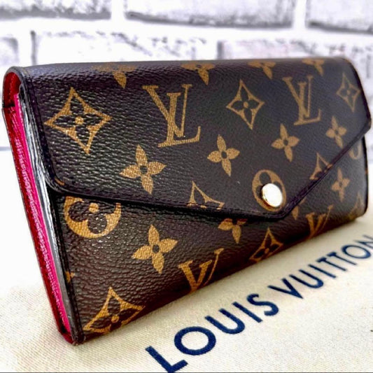 Louis Vuitton Monogram Portefeuille Sarah Fuchsia Pink Wallet
