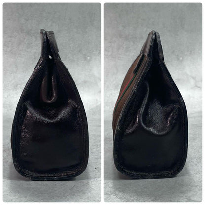 Gucci Sherry Line Clutch Suede Brown Leather — view 6