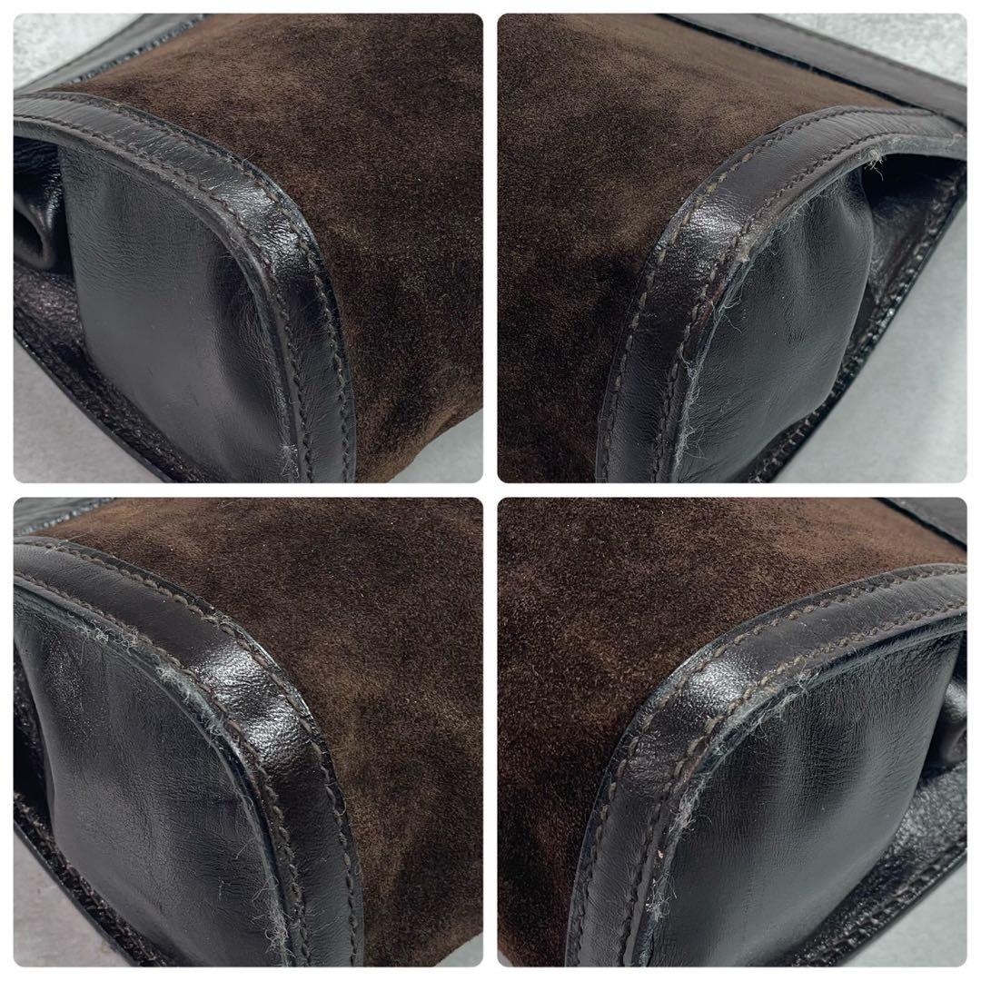 Gucci Sherry Line Clutch Suede Brown Leather — view 8