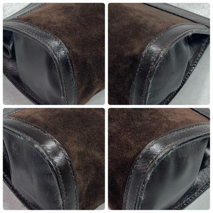 Gucci Sherry Line Clutch Suede Brown Leather — view 8