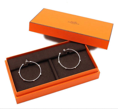 Hermes Cles All Mini Cle Medalle Hoop Earrings — view 2