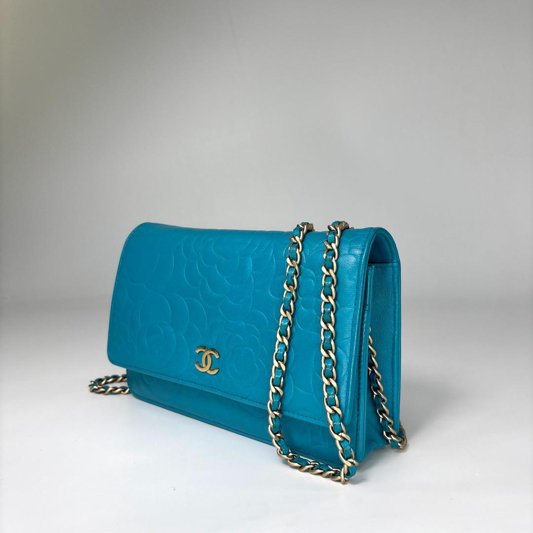 Chanel Camellia Leather Chain Wallet Shoulder Bag — view 2