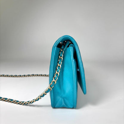 Chanel Camellia Leather Chain Wallet Shoulder Bag — view 4