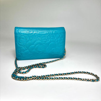 Chanel Camellia Leather Chain Wallet Shoulder Bag — view 5