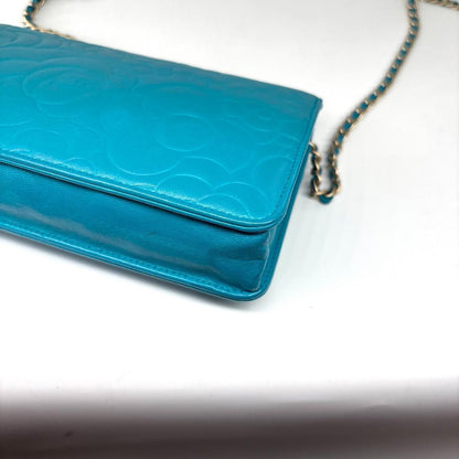 Chanel Camellia Leather Chain Wallet Shoulder Bag — view 8