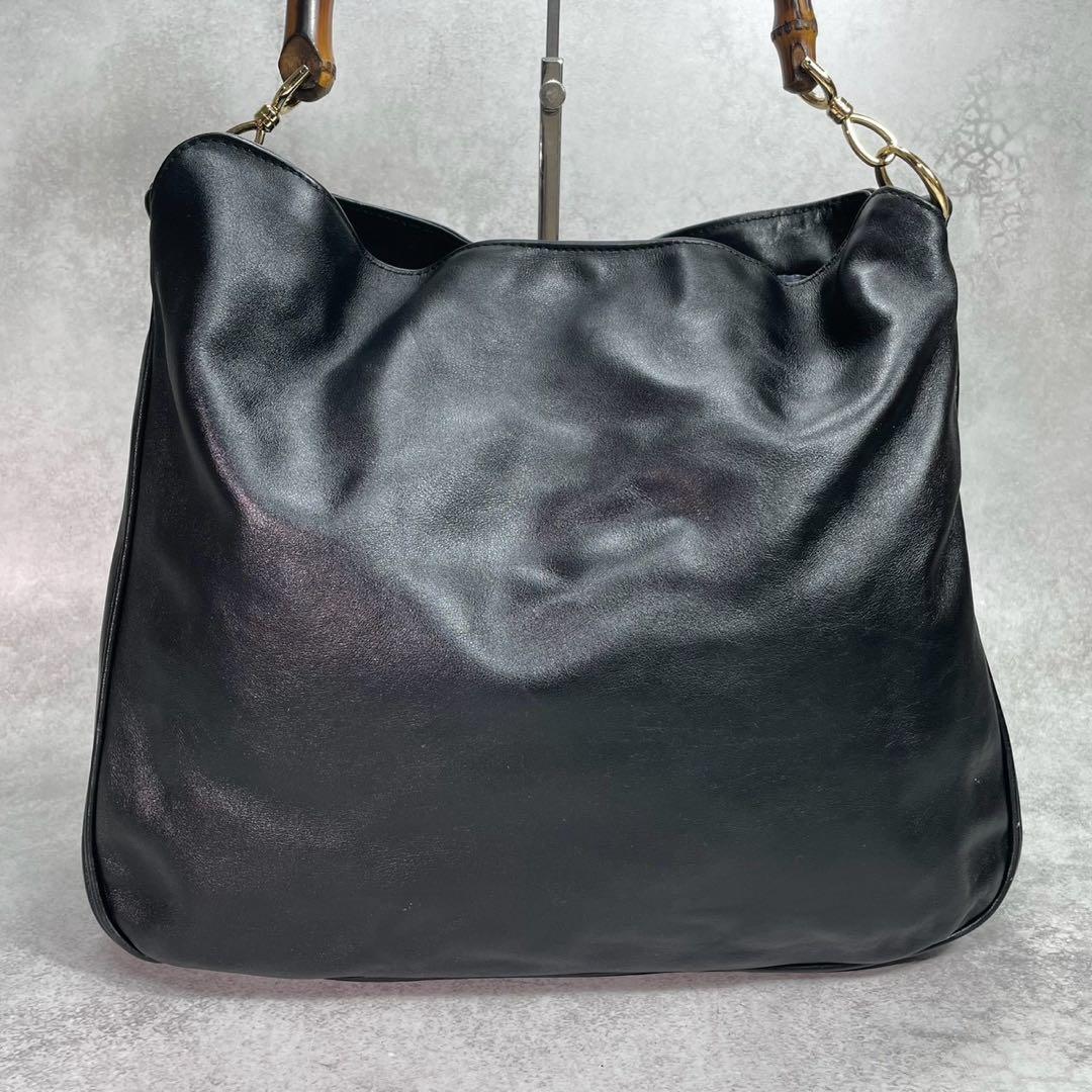 Gucci Shoulder Bag 2-Way Bamboo Leather Black — view 3