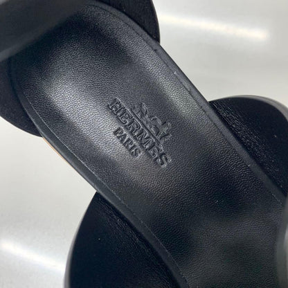 Hermes Charis Leather Wedge Sole Sandals — view 8