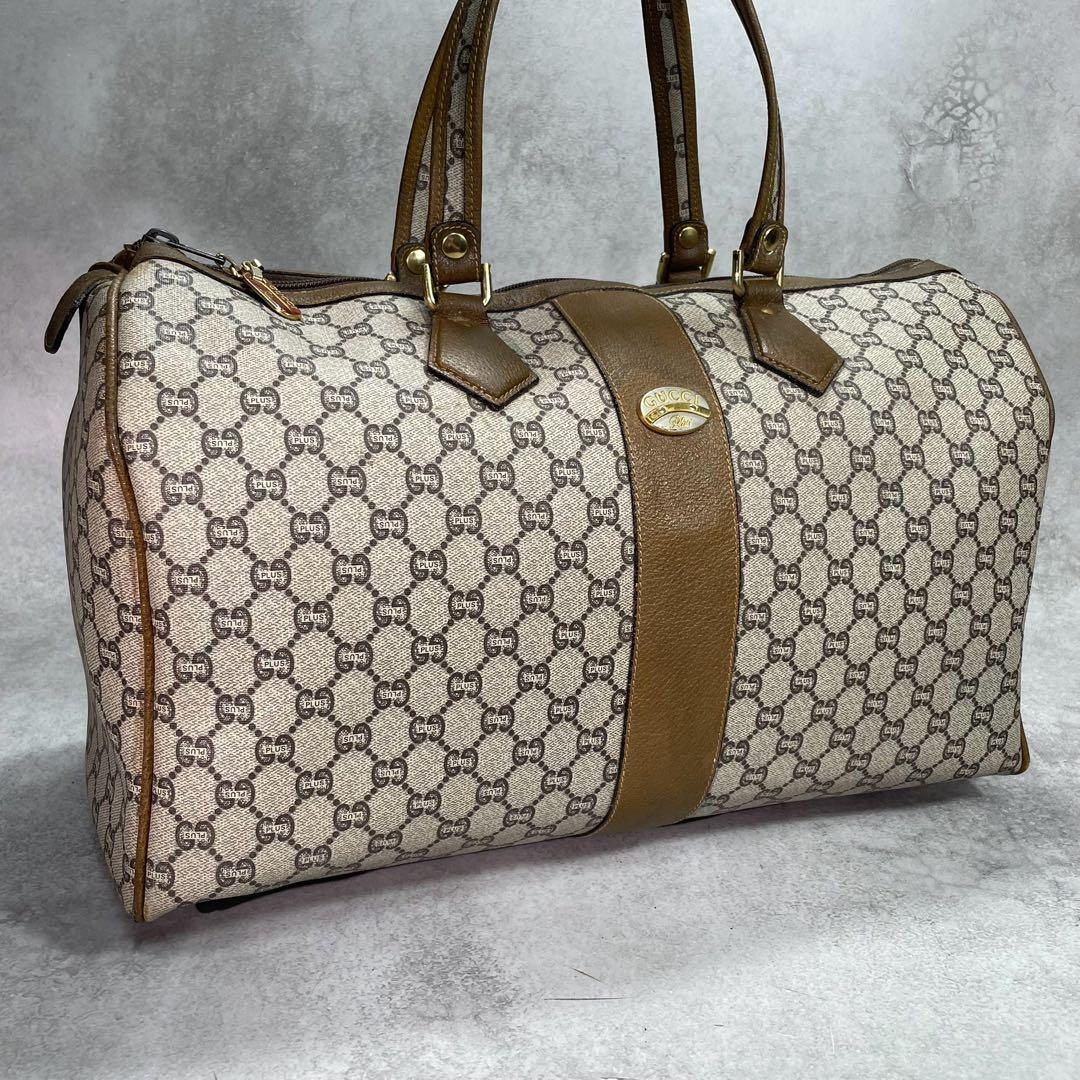Gucci GG Boston Bag Hand Brown Leather Logo