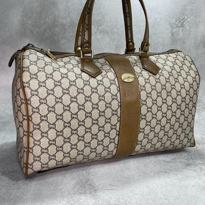 Gucci GG Boston Bag Hand Brown Leather Logo
