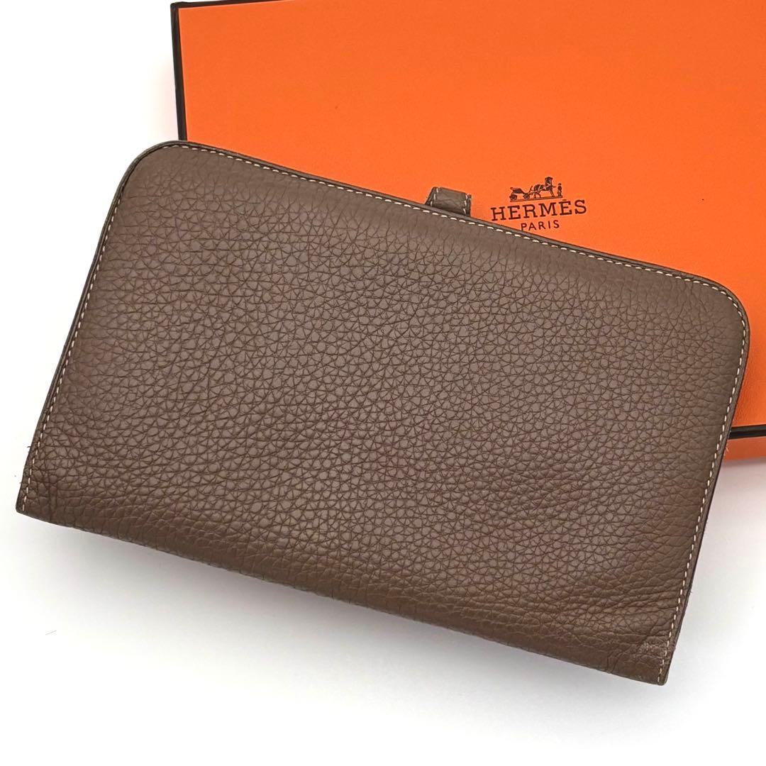 Hermes Wallet Dogon GM Etoupe Taurillon Clemence Leather — view 2