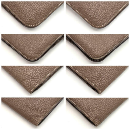 Hermes Wallet Dogon GM Etoupe Taurillon Clemence Leather — view 8