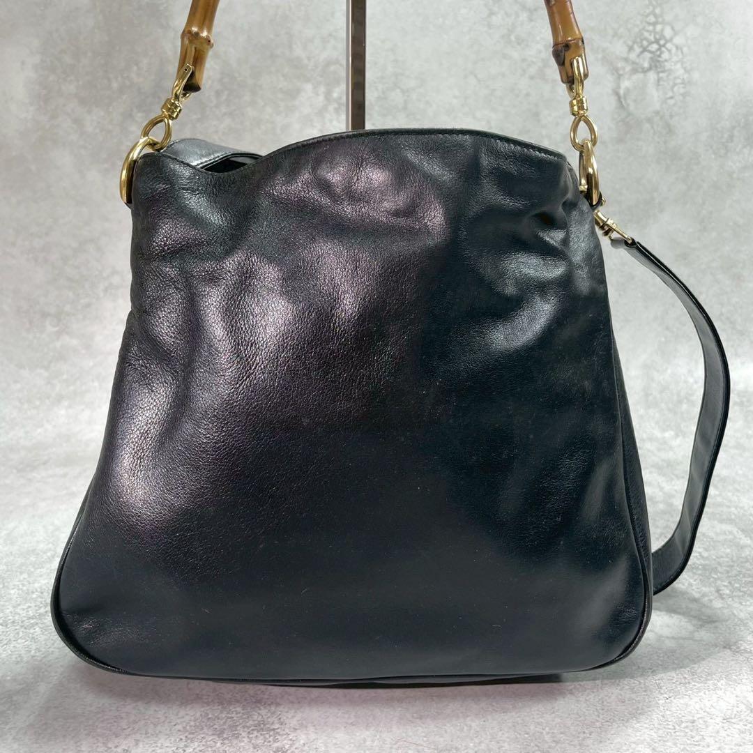 Gucci Shoulder Bag 2-Way Bamboo Black Leather — view 2