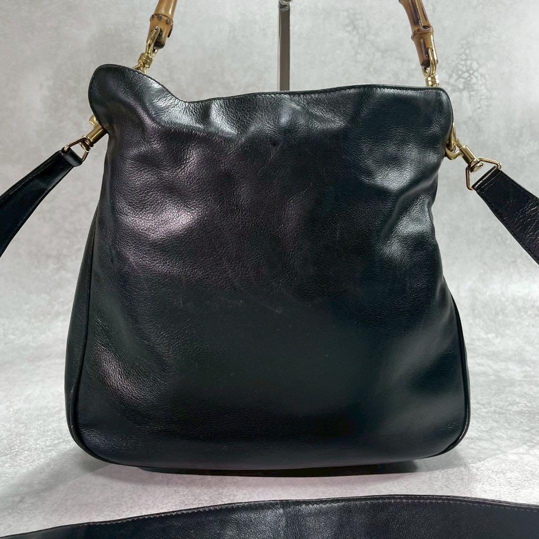 Gucci Shoulder Bag 2-Way Bamboo Black Leather — view 3